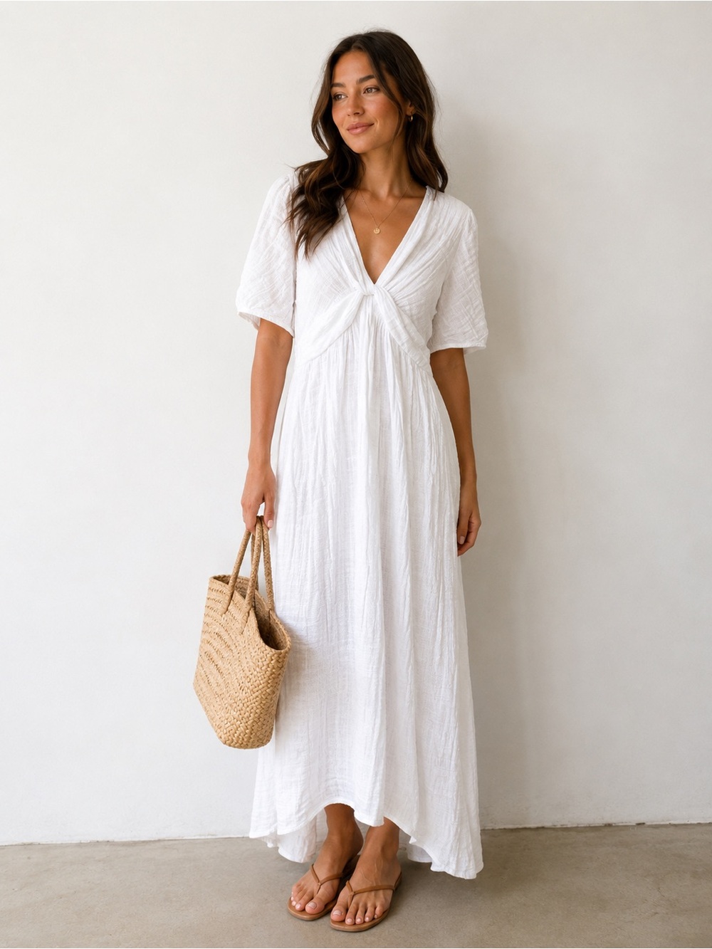 Velvet by Graham & Spencer White Gauze Midi Dress XL NWT Anthropologie